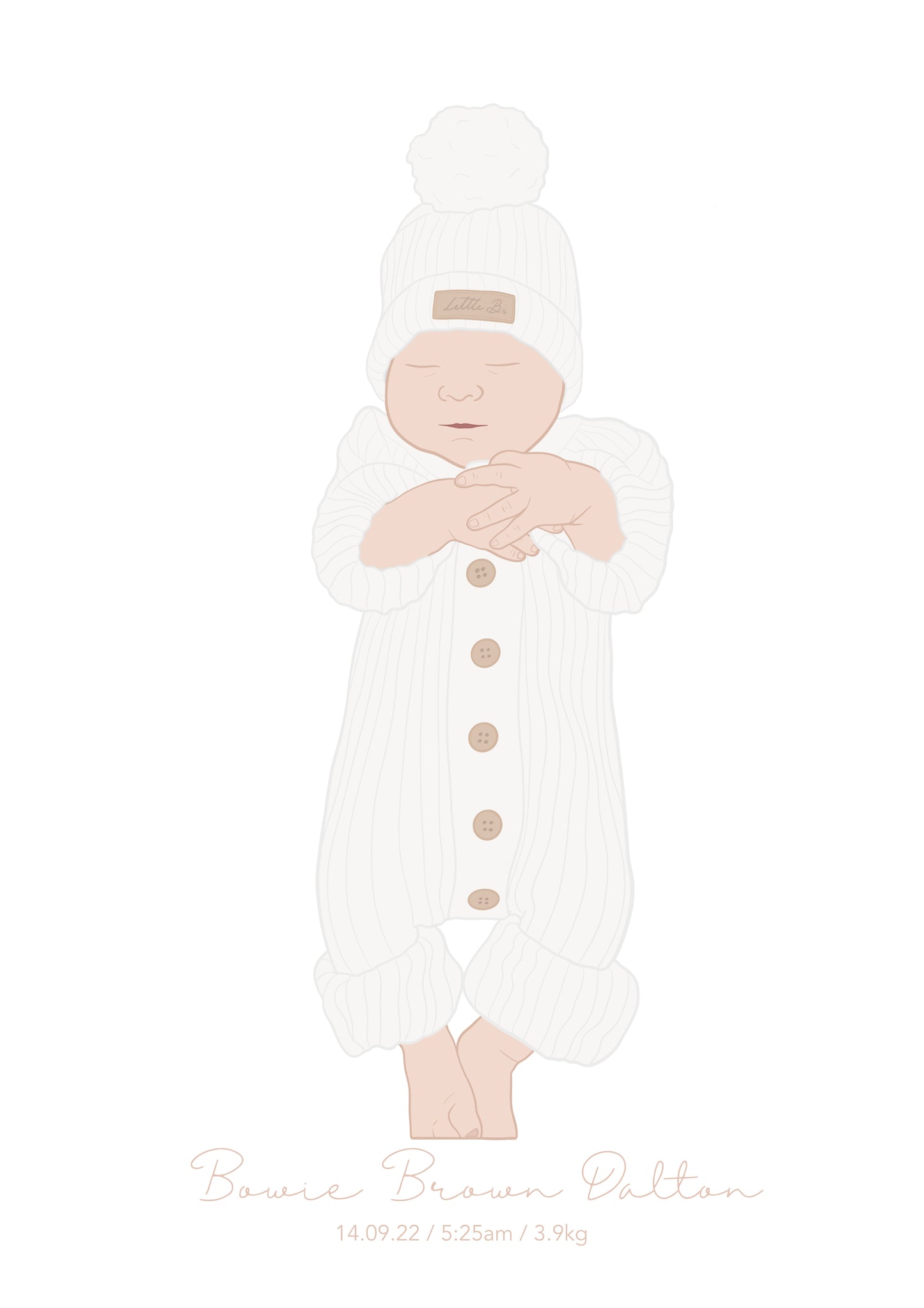Custom Newborn Illustration - Coloured