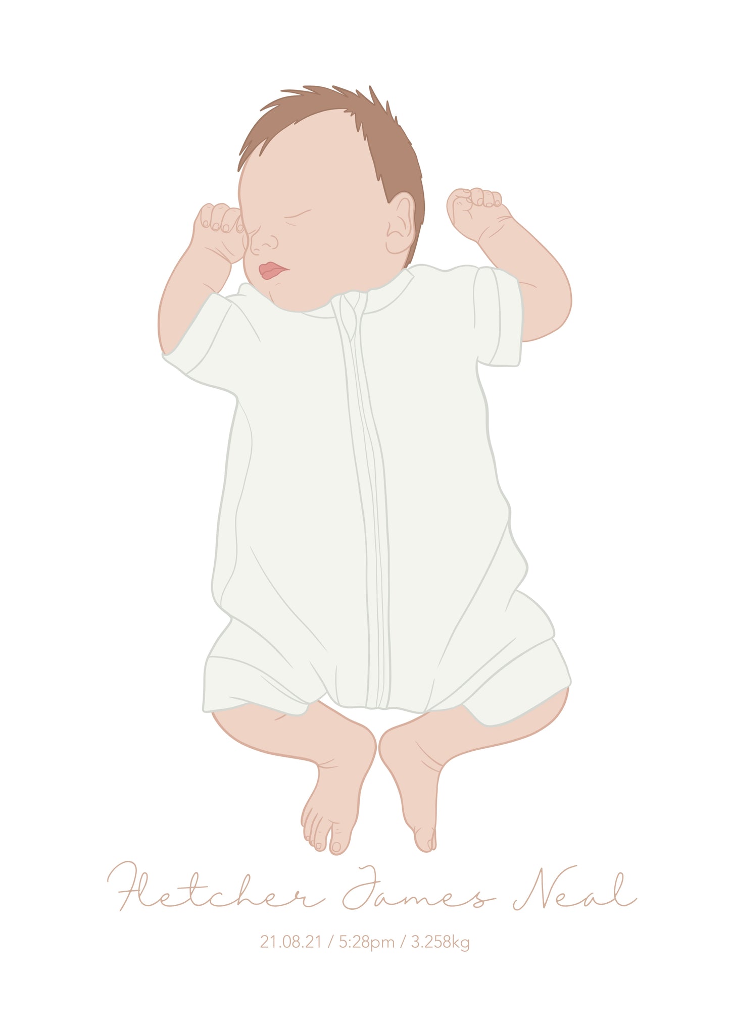 Custom Newborn Illustration - Coloured