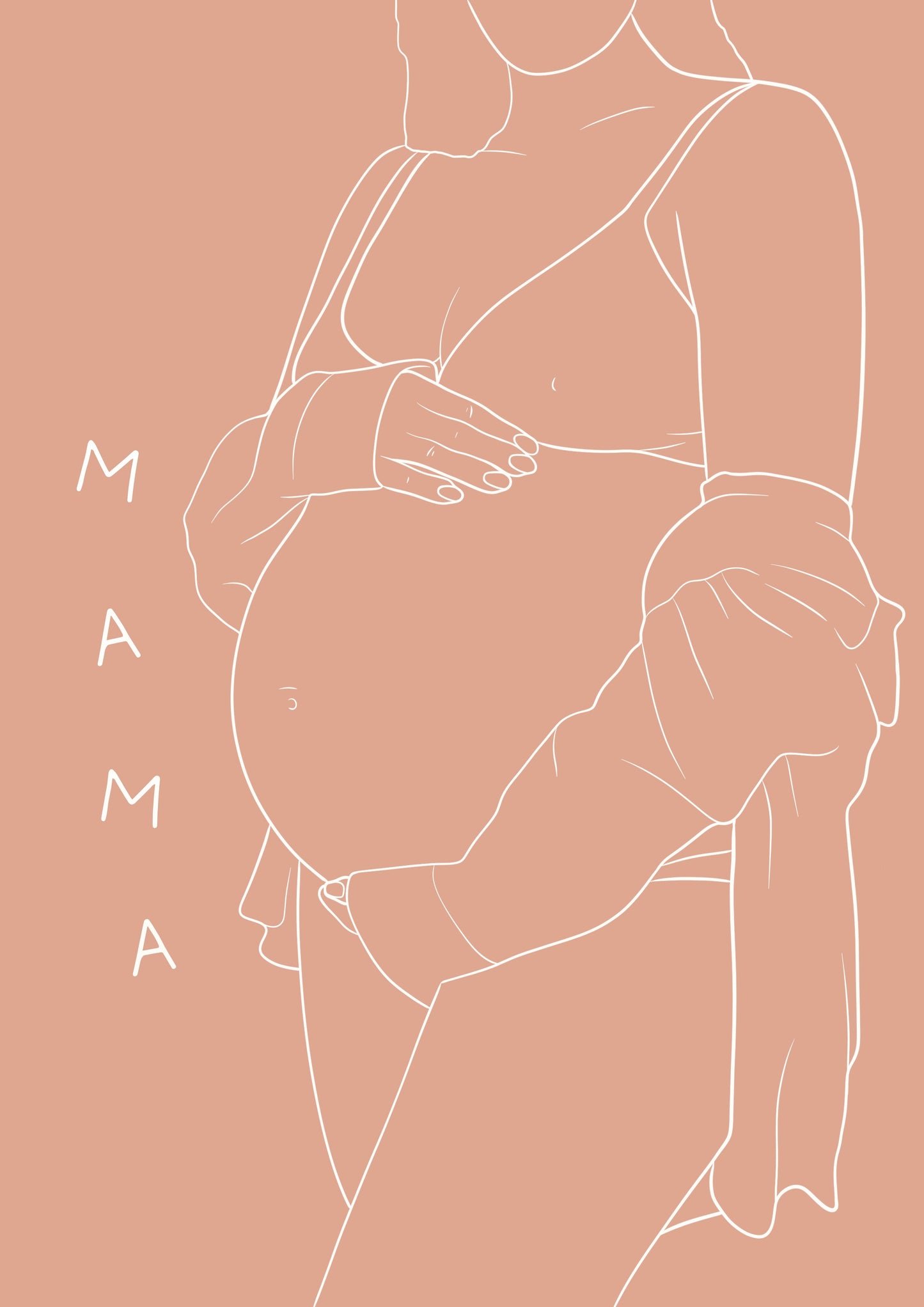 Custom Maternity Illustration - Peach