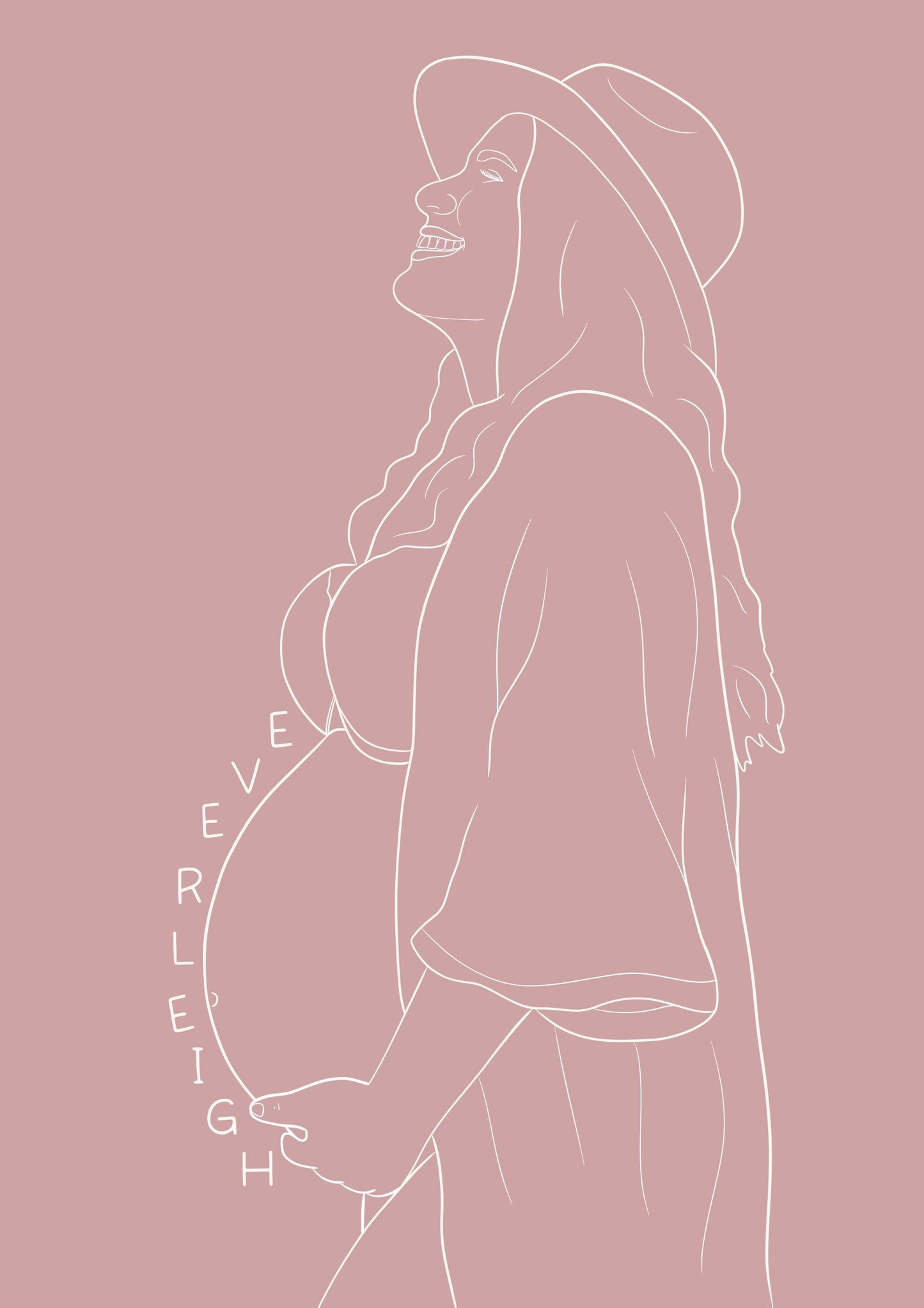 Custom Maternity Illustration - Dusty Rose