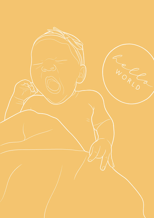 Custom Newborn Illustration - Yellow