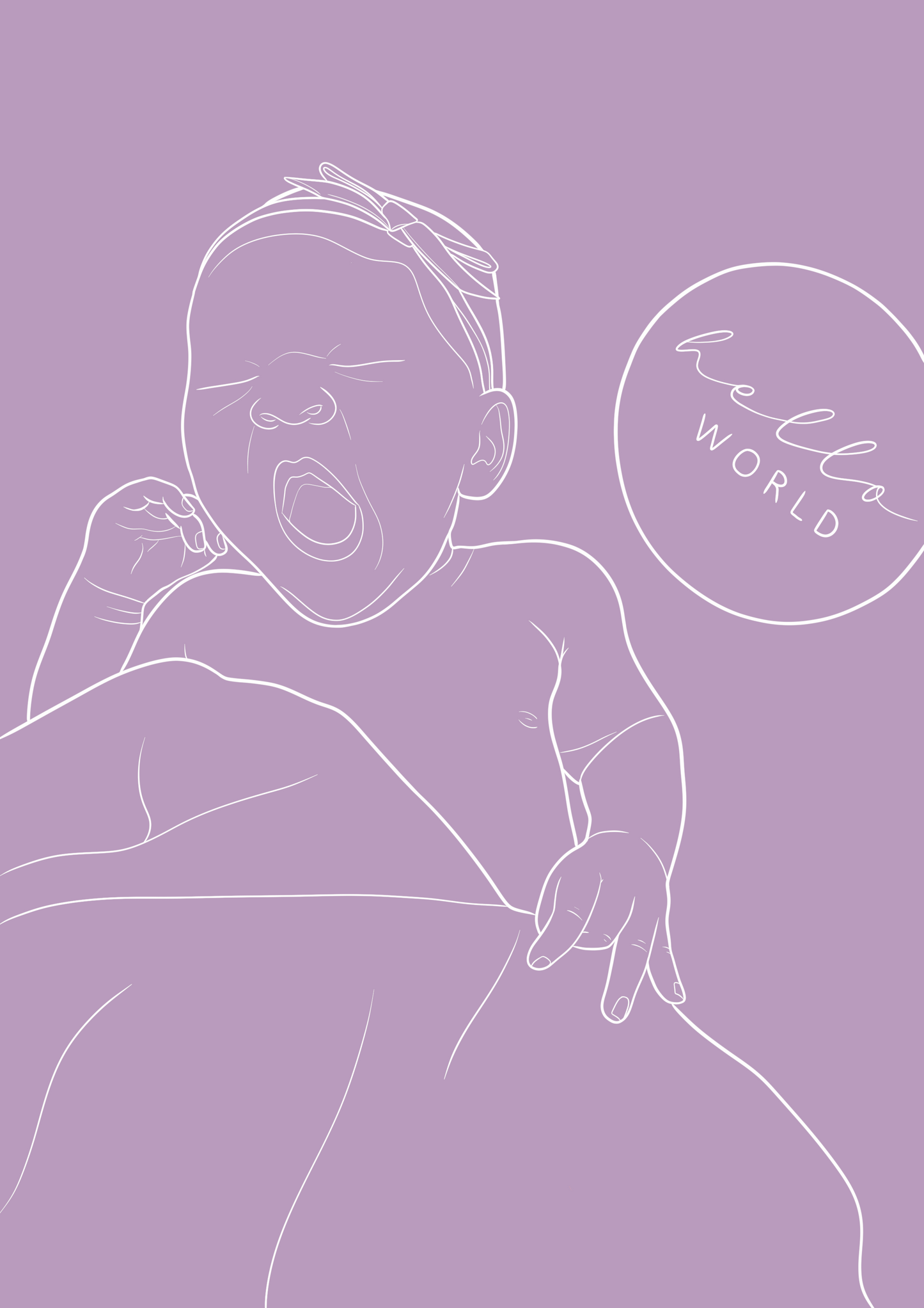 Custom Newborn Illustration - Lilac