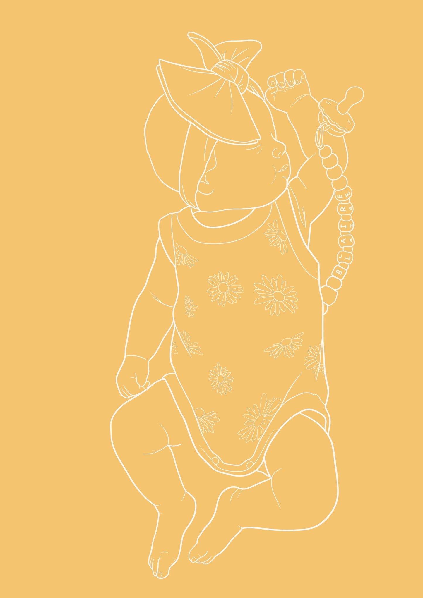 Custom Newborn Illustration - Yellow