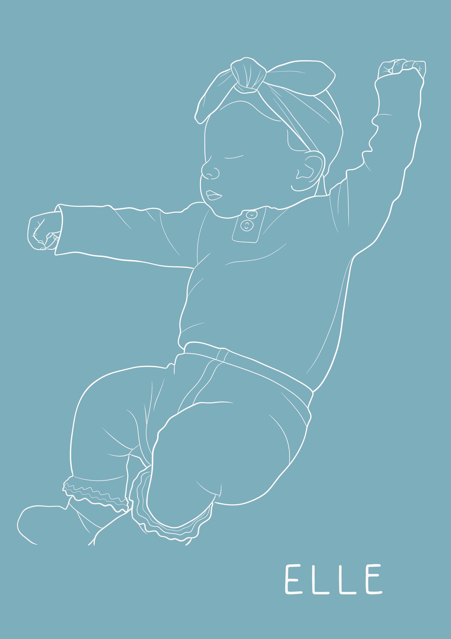 Custom Newborn Illustration - Blue