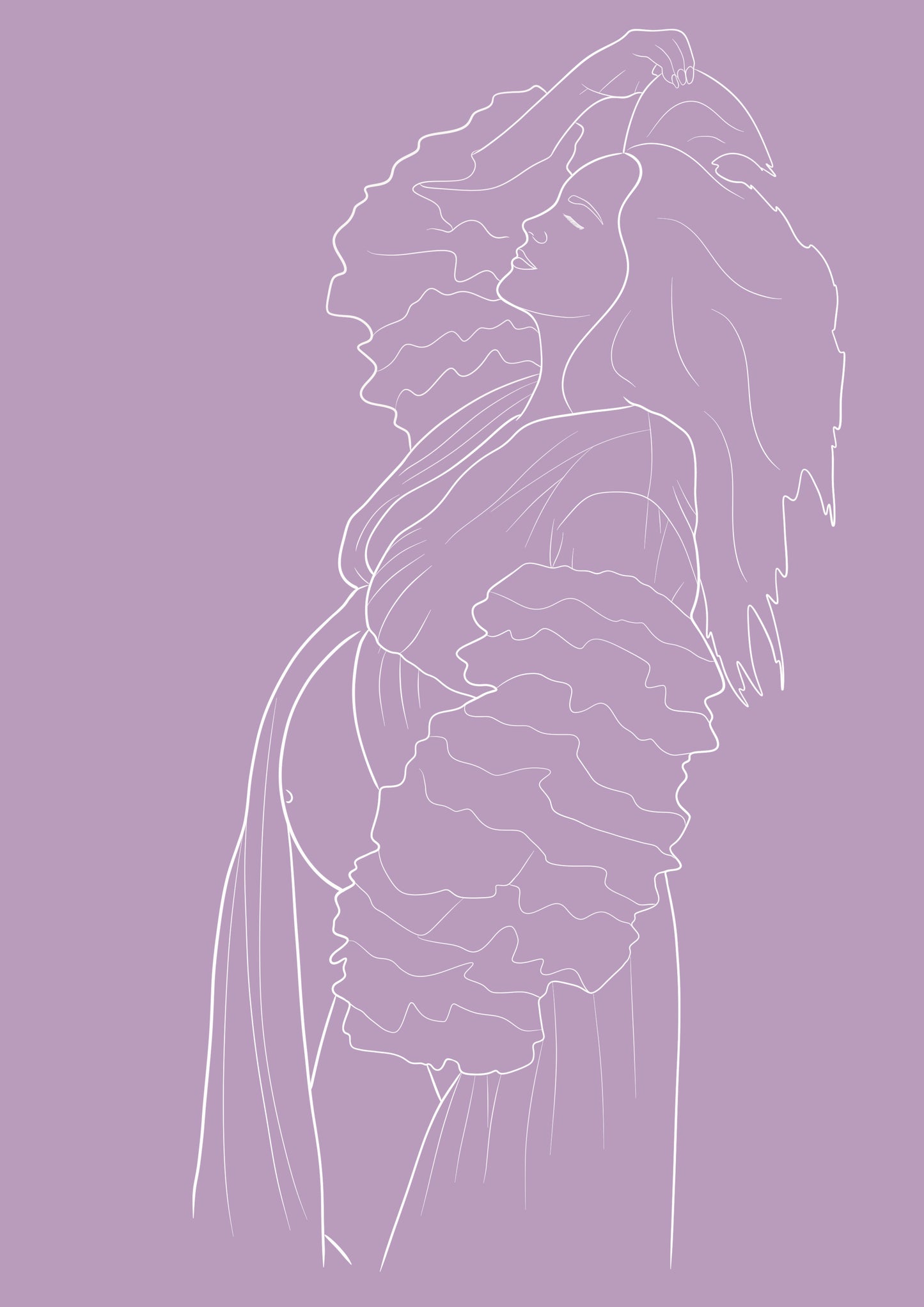Custom Maternity Illustration - Lilac