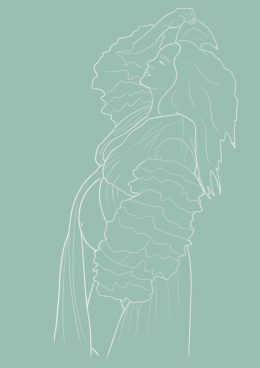Custom Maternity Illustration - Sage