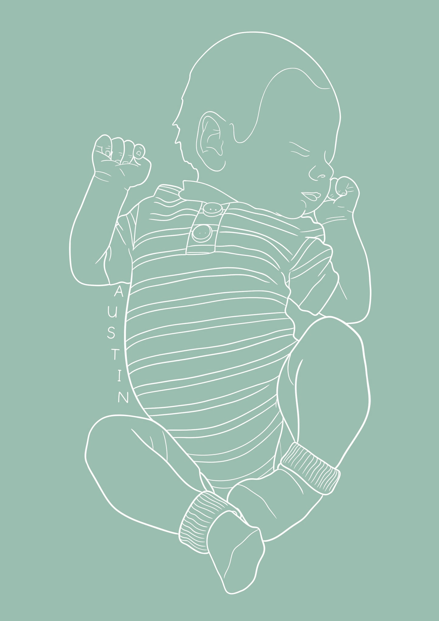 Custom Newborn Illustration - Sage