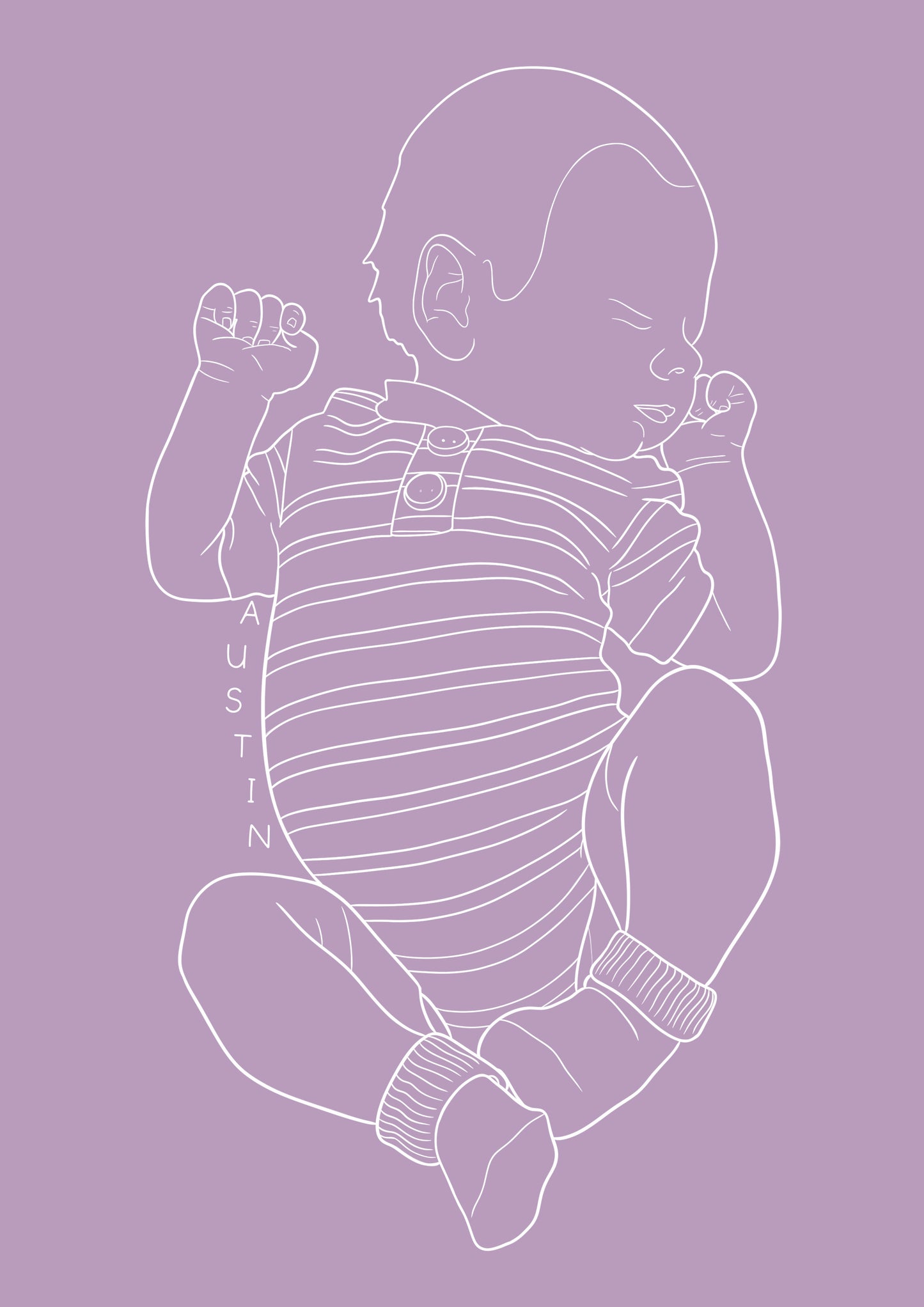Custom Newborn Illustration - Lilac