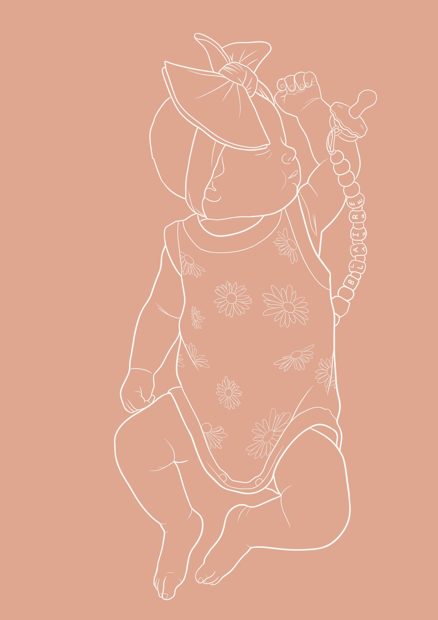 Custom Newborn Illustration - Peach