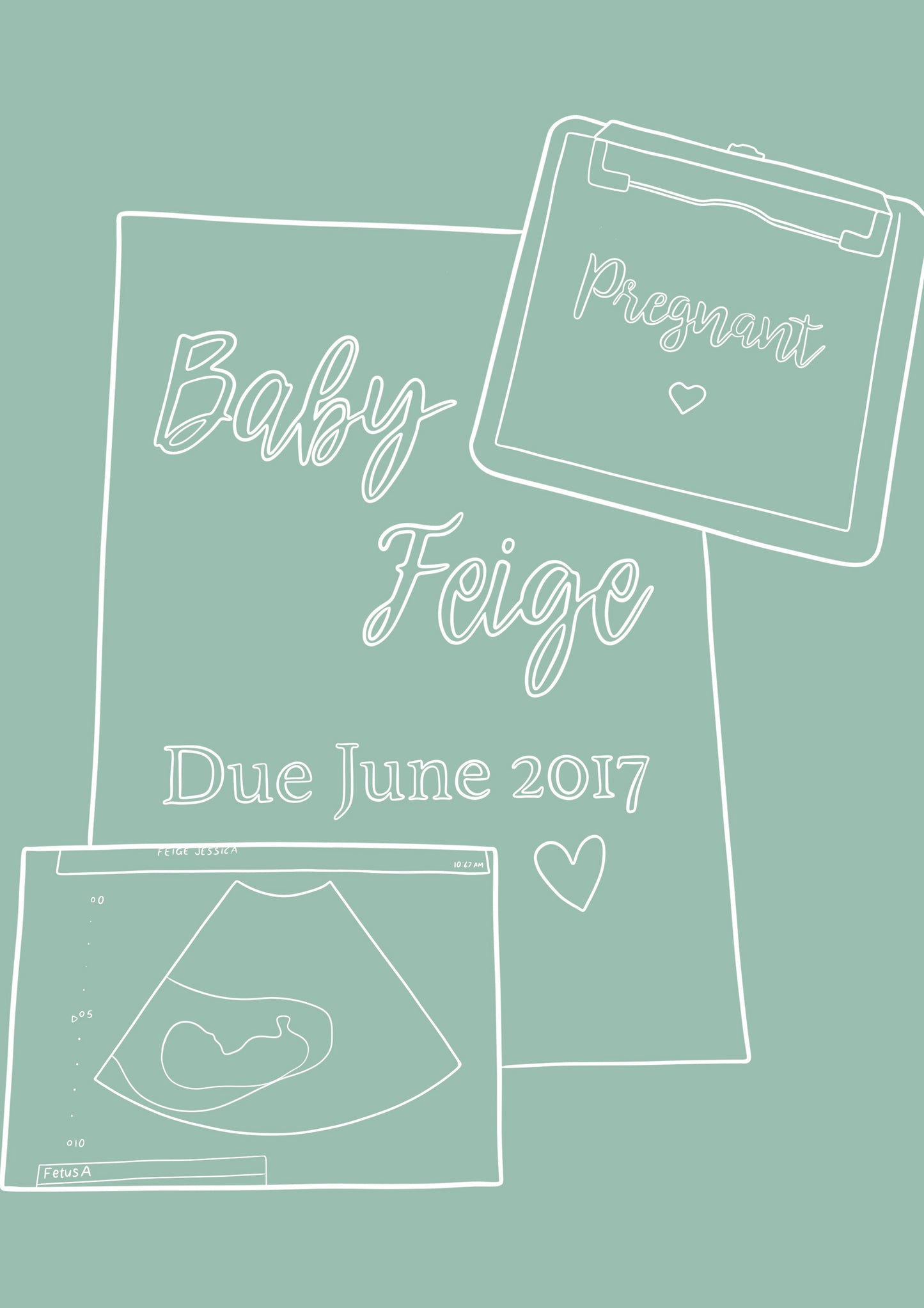 Custom Pregnancy Announcement - Sage