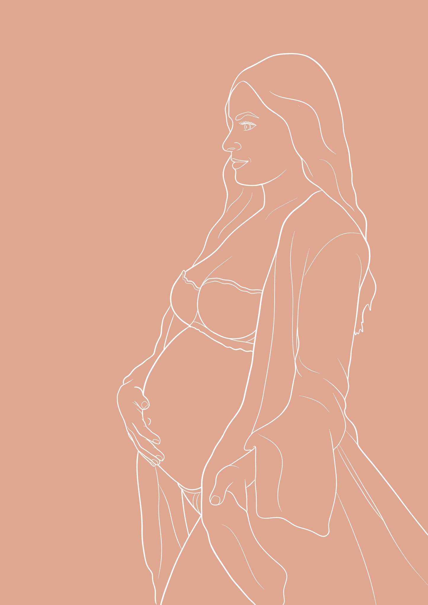 Custom Maternity Illustration - Peach