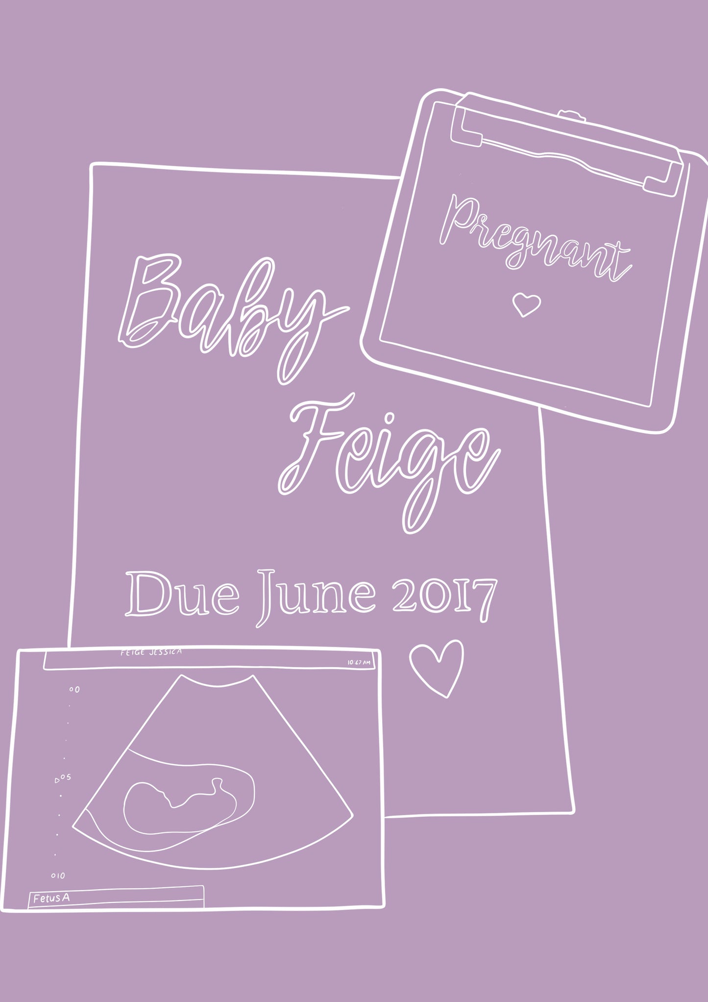 Custom Pregnancy Announcement - Lilac