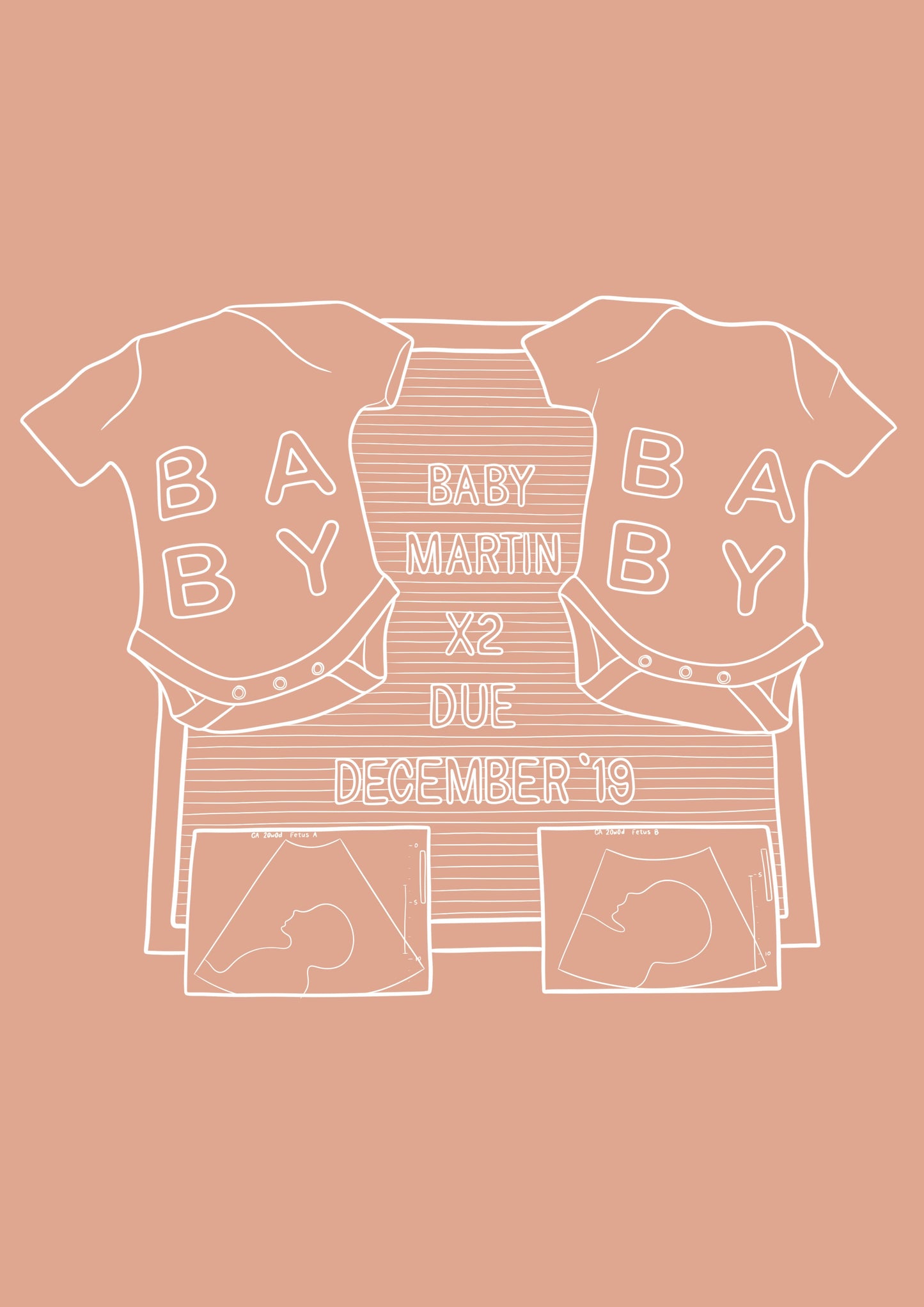 Custom Pregnancy Announcement - Peach