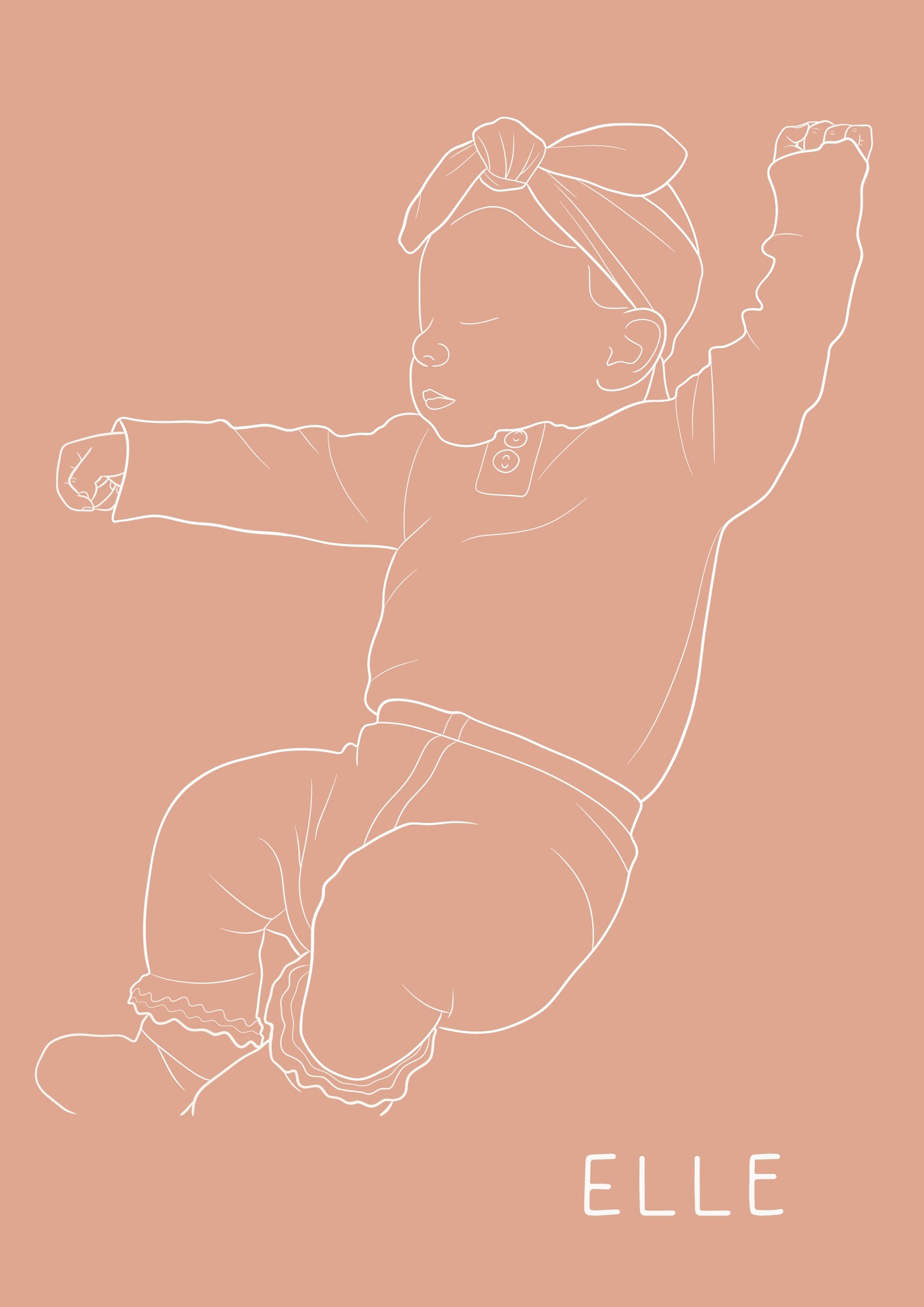 Custom Newborn Illustration - Peach